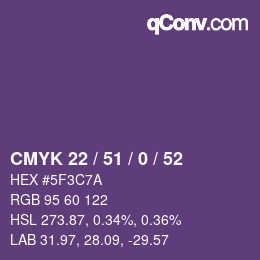 Color code: CMYK 22 / 51 / 0 / 52 | qconv.com