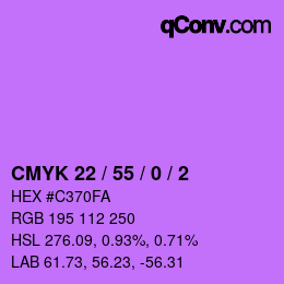 カラーコード: CMYK 22 / 55 / 0 / 2 | qconv.com