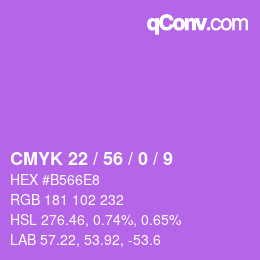 Farbcode: CMYK 22 / 56 / 0 / 9 | qconv.com