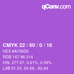 Color code: CMYK 22 / 60 / 0 / 16 | qconv.com