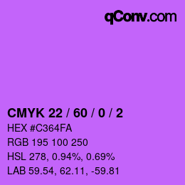 カラーコード: CMYK 22 / 60 / 0 / 2 | qconv.com
