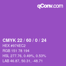 カラーコード: CMYK 22 / 60 / 0 / 24 | qconv.com