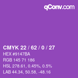 Farbcode: CMYK 22 / 62 / 0 / 27 | qconv.com