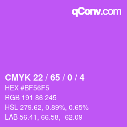 カラーコード: CMYK 22 / 65 / 0 / 4 | qconv.com