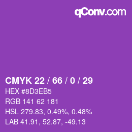 Farbcode: CMYK 22 / 66 / 0 / 29 | qconv.com