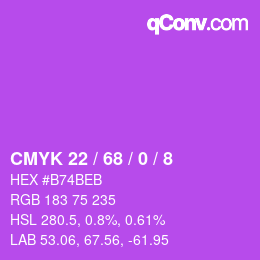 カラーコード: CMYK 22 / 68 / 0 / 8 | qconv.com