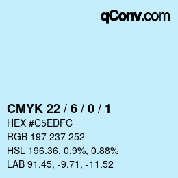 カラーコード: CMYK 22 / 6 / 0 / 1 | qconv.com