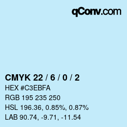 Color code: CMYK 22 / 6 / 0 / 2 | qconv.com