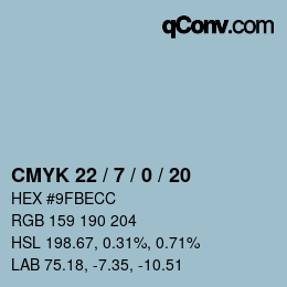 Color code: CMYK 22 / 7 / 0 / 20 | qconv.com