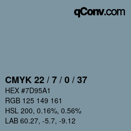 Color code: CMYK 22 / 7 / 0 / 37 | qconv.com