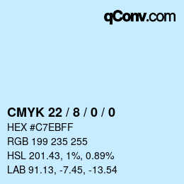 颜色代码: CMYK 22 / 8 / 0 / 0 | qconv.com