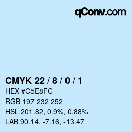 カラーコード: CMYK 22 / 8 / 0 / 1 | qconv.com
