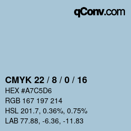 颜色代码: CMYK 22 / 8 / 0 / 16 | qconv.com