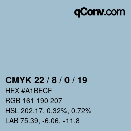 Color code: CMYK 22 / 8 / 0 / 19 | qconv.com