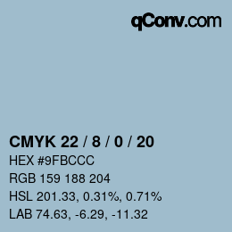 Color code: CMYK 22 / 8 / 0 / 20 | qconv.com