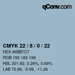 Color code: CMYK 22 / 8 / 0 / 22 | qconv.com