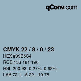 Color code: CMYK 22 / 8 / 0 / 23 | qconv.com