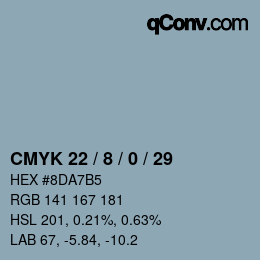 Color code: CMYK 22 / 8 / 0 / 29 | qconv.com
