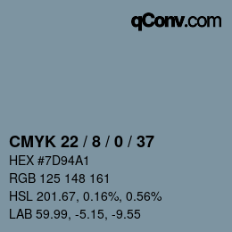 Color code: CMYK 22 / 8 / 0 / 37 | qconv.com