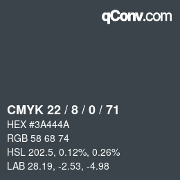 Código de color: CMYK 22 / 8 / 0 / 71 | qconv.com