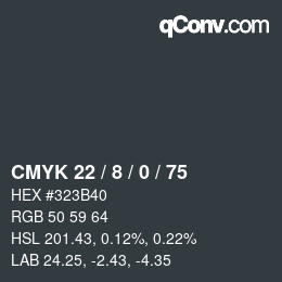 Color code: CMYK 22 / 8 / 0 / 75 | qconv.com