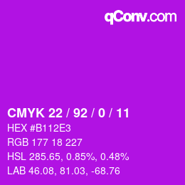 カラーコード: CMYK 22 / 92 / 0 / 11 | qconv.com