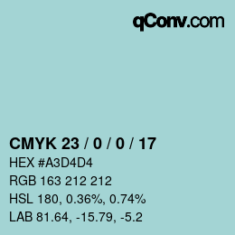 Color code: CMYK 23 / 0 / 0 / 17 | qconv.com