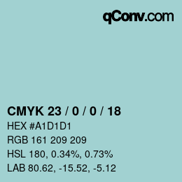 颜色代码: CMYK 23 / 0 / 0 / 18 | qconv.com