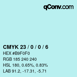 カラーコード: CMYK 23 / 0 / 0 / 6 | qconv.com