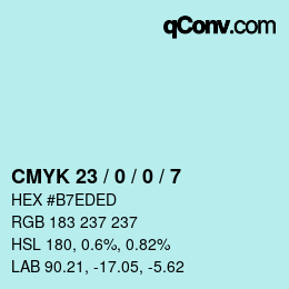 Color code: CMYK 23 / 0 / 0 / 7 | qconv.com