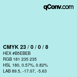 Color code: CMYK 23 / 0 / 0 / 8 | qconv.com