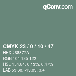 Color code: CMYK 23 / 0 / 10 / 47 | qconv.com