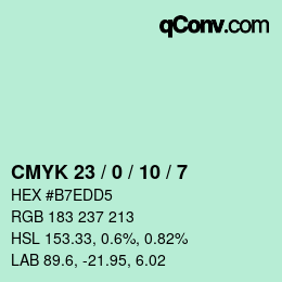 カラーコード: CMYK 23 / 0 / 10 / 7 | qconv.com