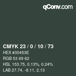 Color code: CMYK 23 / 0 / 10 / 73 | qconv.com