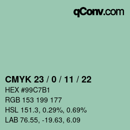 Color code: CMYK 23 / 0 / 11 / 22 | qconv.com