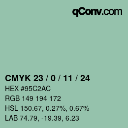 カラーコード: CMYK 23 / 0 / 11 / 24 | qconv.com