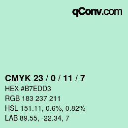 Color code: CMYK 23 / 0 / 11 / 7 | qconv.com