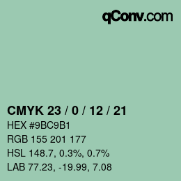 Color code: CMYK 23 / 0 / 12 / 21 | qconv.com