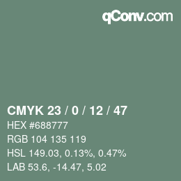 Color code: CMYK 23 / 0 / 12 / 47 | qconv.com