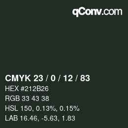 Color code: CMYK 23 / 0 / 12 / 83 | qconv.com