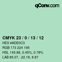 Color code: CMYK 23 / 0 / 13 / 12 | qconv.com