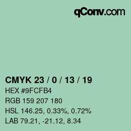 Color code: CMYK 23 / 0 / 13 / 19 | qconv.com
