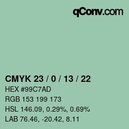 Color code: CMYK 23 / 0 / 13 / 22 | qconv.com