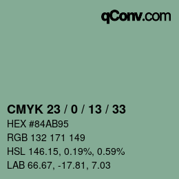 カラーコード: CMYK 23 / 0 / 13 / 33 | qconv.com