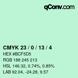 颜色代码: CMYK 23 / 0 / 13 / 4 | qconv.com