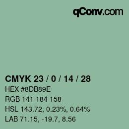 颜色代码: CMYK 23 / 0 / 14 / 28 | qconv.com