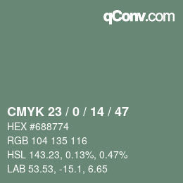 Color code: CMYK 23 / 0 / 14 / 47 | qconv.com