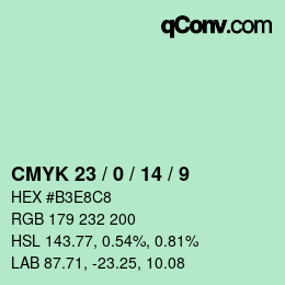 カラーコード: CMYK 23 / 0 / 14 / 9 | qconv.com