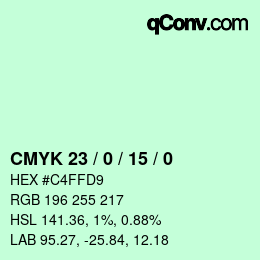 Color code: CMYK 23 / 0 / 15 / 0 | qconv.com