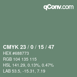 颜色代码: CMYK 23 / 0 / 15 / 47 | qconv.com
